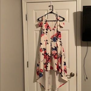 Charlotte Russe White floral high low dress
